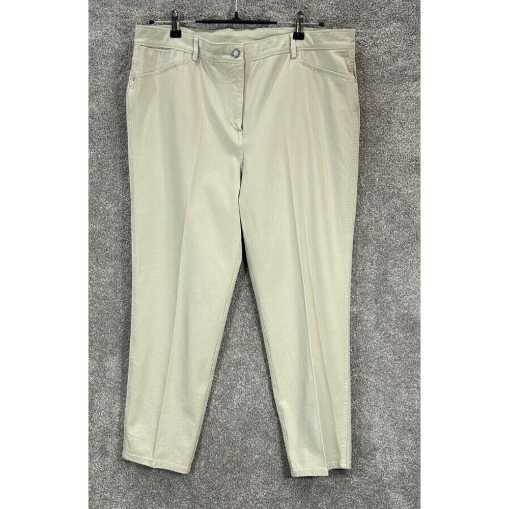 Chicos Pants Womens 3=XL 16 Beige So Slimming Actual 36X27‎ Flex Waistband Ankle